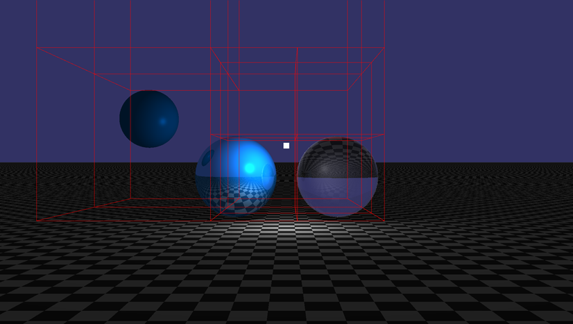 In-scene octree visualized by the debug renderer